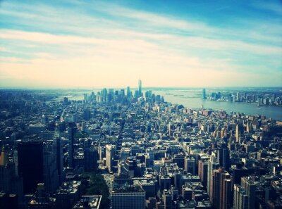 Fotobehang Blauw uitzicht op New York City