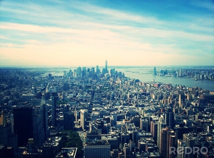 Fotobehang Blauw uitzicht op New York City
