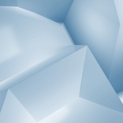 Fotobehang Blauwe abstracte geometrische figuren