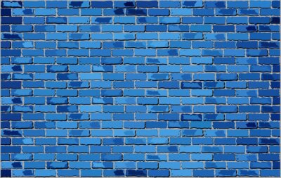 Fotobehang Blauwe bakstenen muur