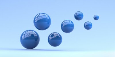 Blauwe ballen van verschillende groottes