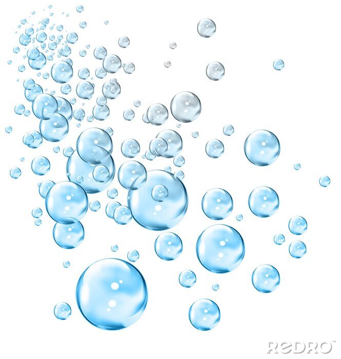 Fotobehang Blauwe bubbels