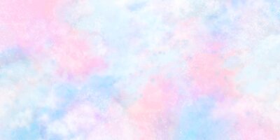 Fotobehang Blauwe en roze wolken