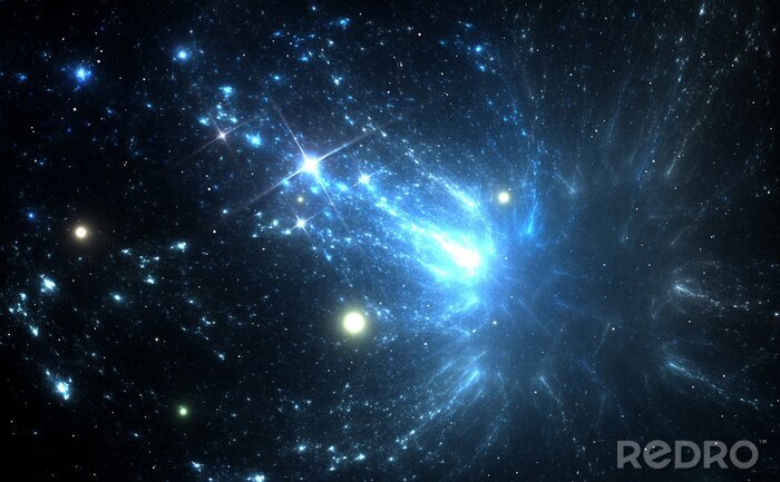Fotobehang Blauwe galaxy