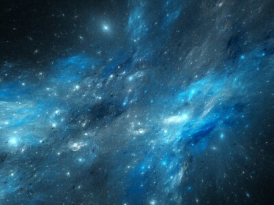 Fotobehang Blauwe galaxy in het heelal