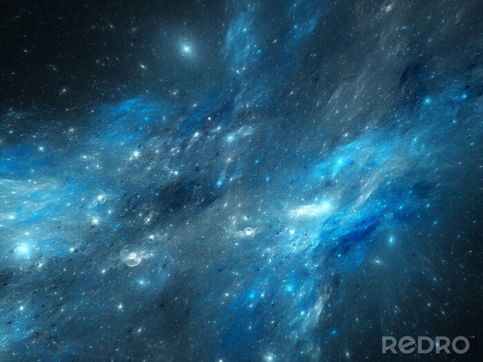 Fotobehang Blauwe galaxy in het heelal