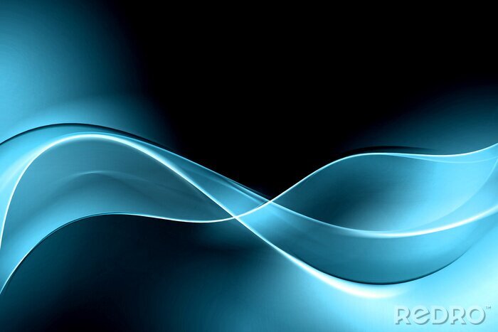 Fotobehang Blauwe golven van licht
