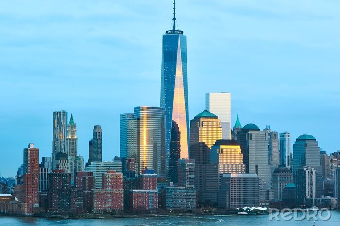 Fotobehang Blauwe lucht boven New York City