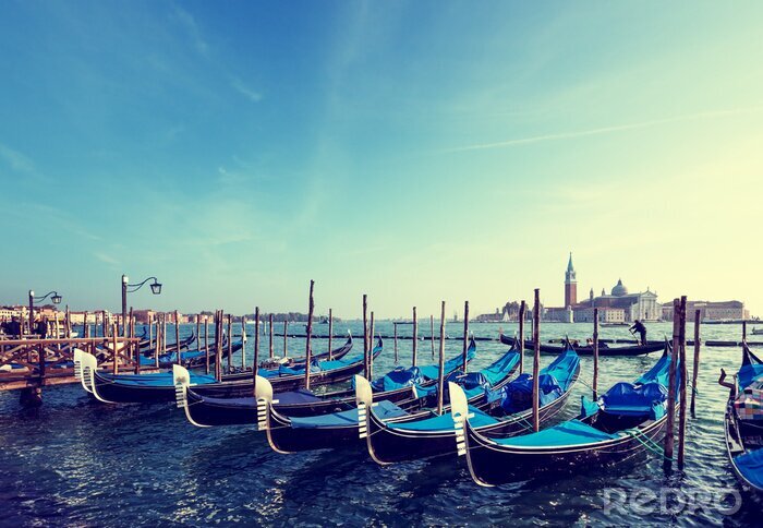 Fotobehang Blauwe lucht boven Venetië