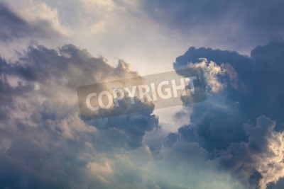Fotobehang Blauwe lucht met wolken