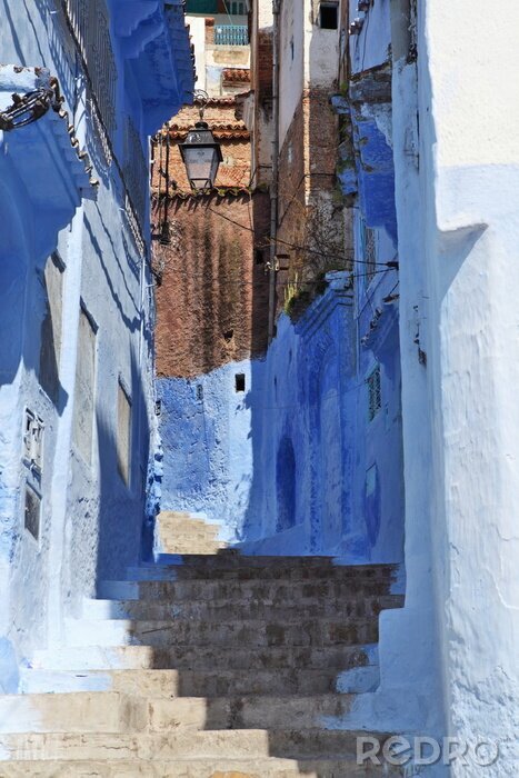 Fotobehang Blauwe medina van Chechaouen, Marokko
