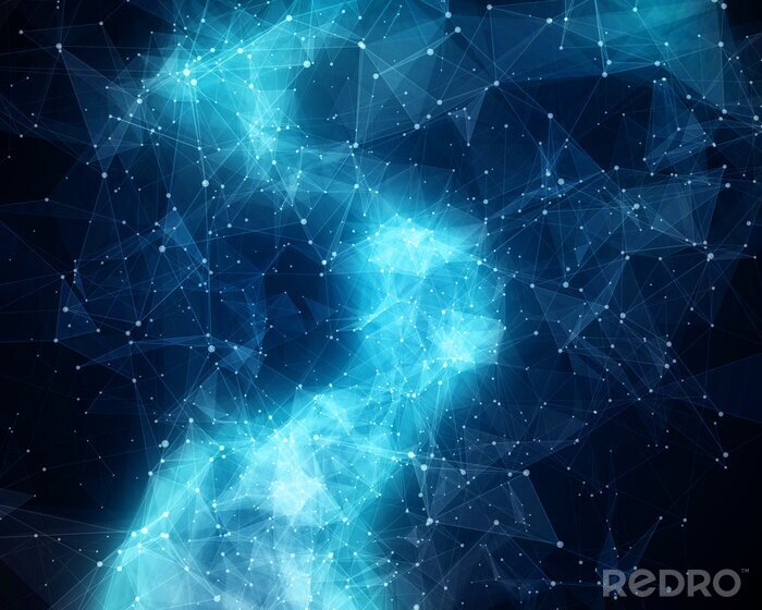 Fotobehang Blauwe nevel in de galaxy