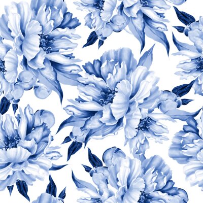 Fotobehang Blauwe pioenroos bloemen in bloei