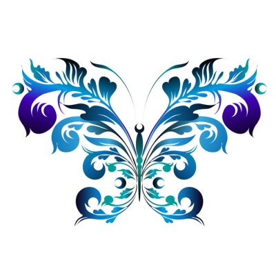 Fotobehang Blauwe sierlijke vlinder