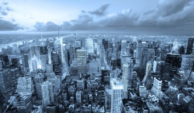 Fotobehang Blauwe skyline van New York