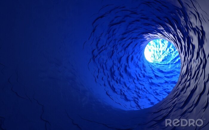 Fotobehang Blauwe tunnel