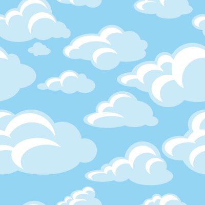 Fotobehang Blauwe wolken op een blauwe achtergrond