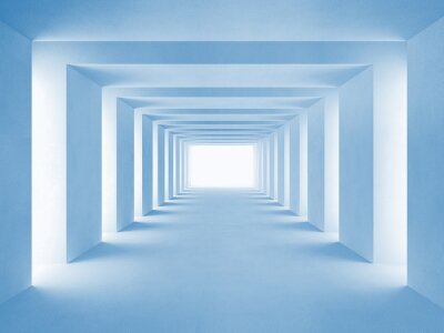 Fotobehang Blauwkleurige tunnel