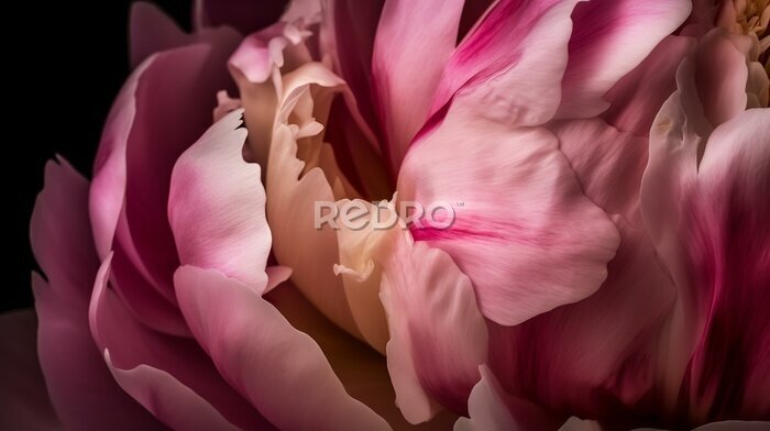 Fotobehang Bloemblaadjes van roze pioenrozen