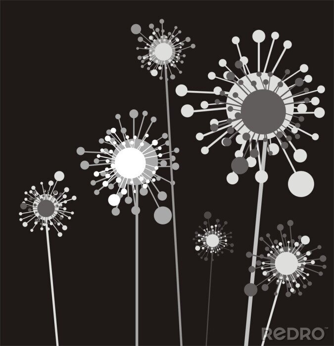 Fotobehang Bloemen op een moderne afbeelding