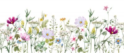 Fotobehang Bloemen op een weide