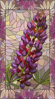 Bloemenmozaïek in paarse kleuren