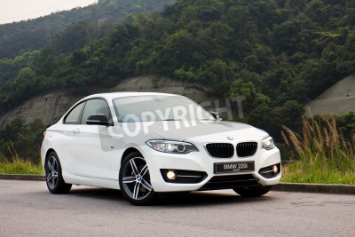 Fotobehang BMW 220I 2014 Sedan, alle nieuwe series, kleine sedan.