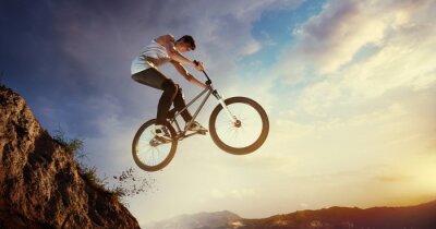 Fotobehang BMX-fiets in de lucht