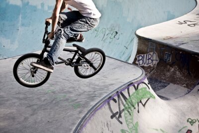 Fotobehang BMX-fiets in skatepark