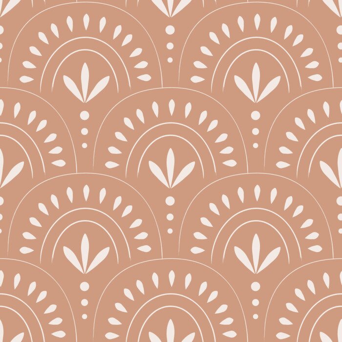 Fotobehang Boho ornament in aardetinten