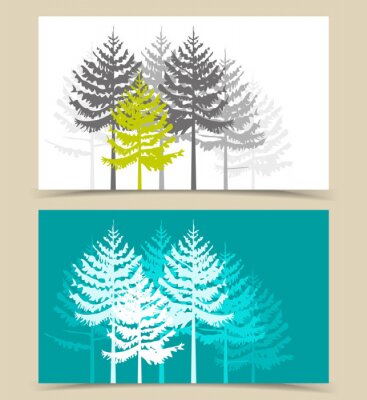Fotobehang Bomen in een grafische stijl