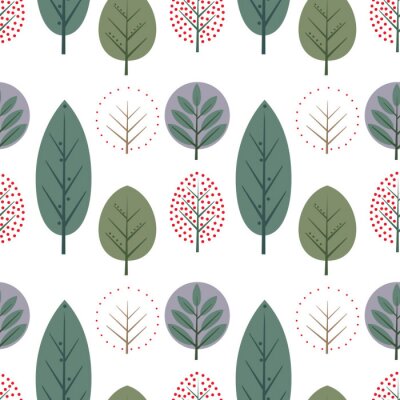 Bomen op een witte achtergrond in Scandinavische stijl