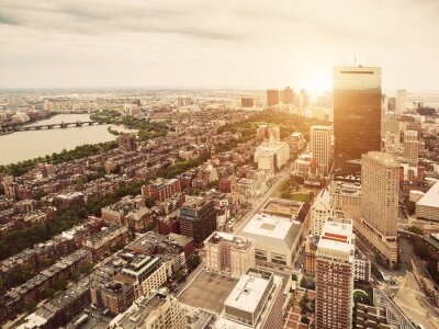 Fotobehang Boston panorama van straten