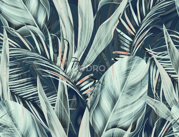 Fotobehang Botanisch patroon van tropische bladeren