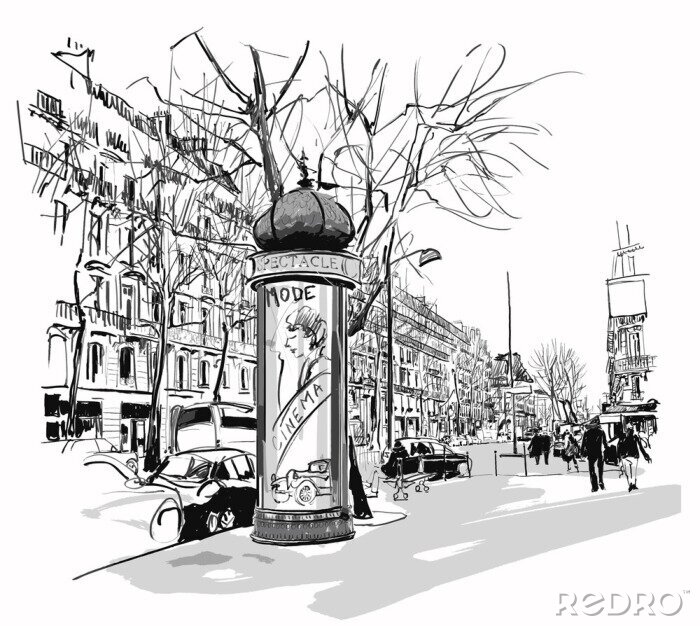 Fotobehang Boulevard in Parijs