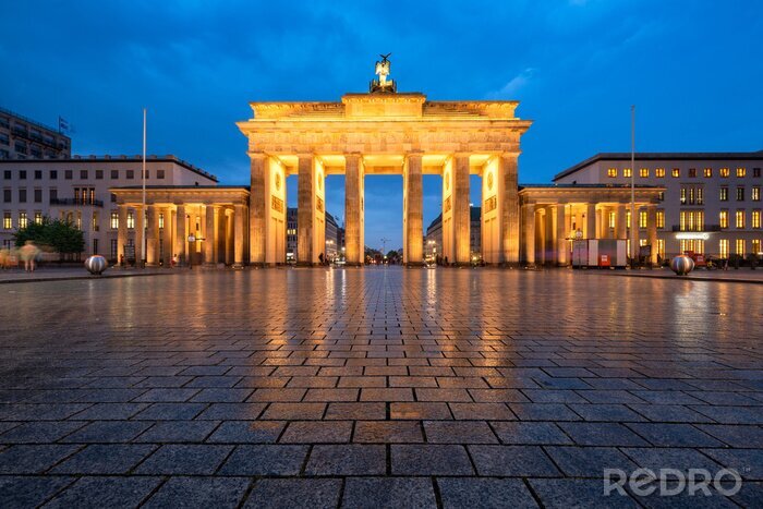 Fotobehang Brandenburger Tor bij nacht