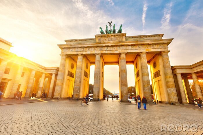 Fotobehang Brandenburger Tor bij zonsondergang