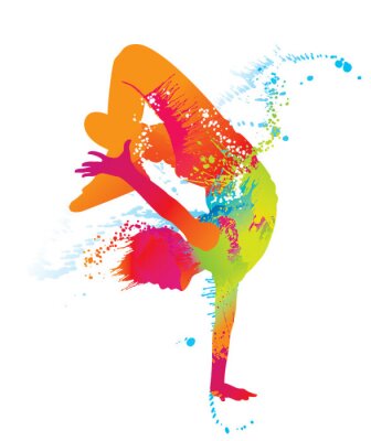 Fotobehang Breakdance in kleuren