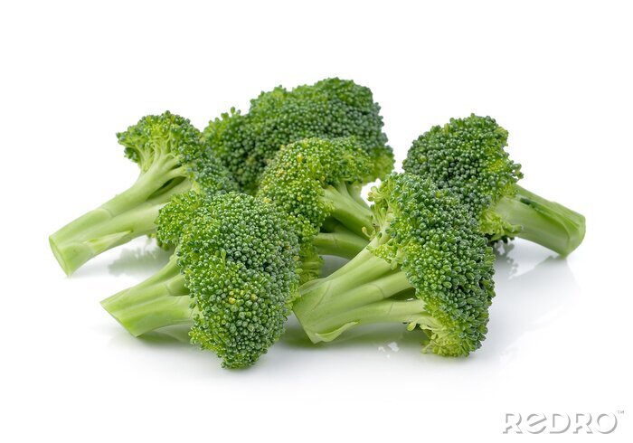 Fotobehang Broccoli op witte achtergrond