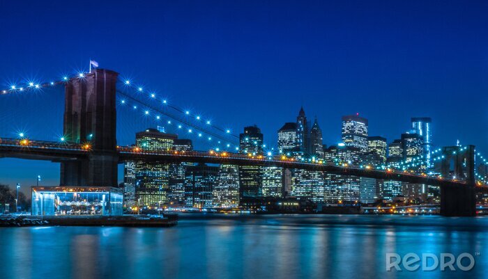 Fotobehang Brooklyn Bridge aan de skyline van NY