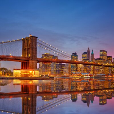 Fotobehang Brooklyn Bridge en Manhattan