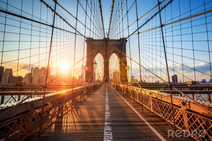 Fotobehang Brooklyn Bridge in New York Verenigde Staten