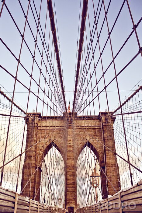 Fotobehang Brooklyn Bridge overdag