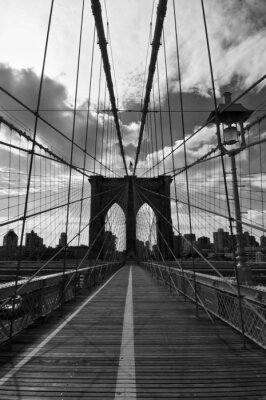 Brooklyn brug zwart-wit in 3D