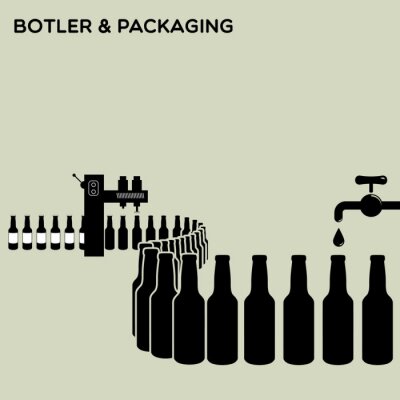 Fotobehang Brouwerij - botler & verpakking