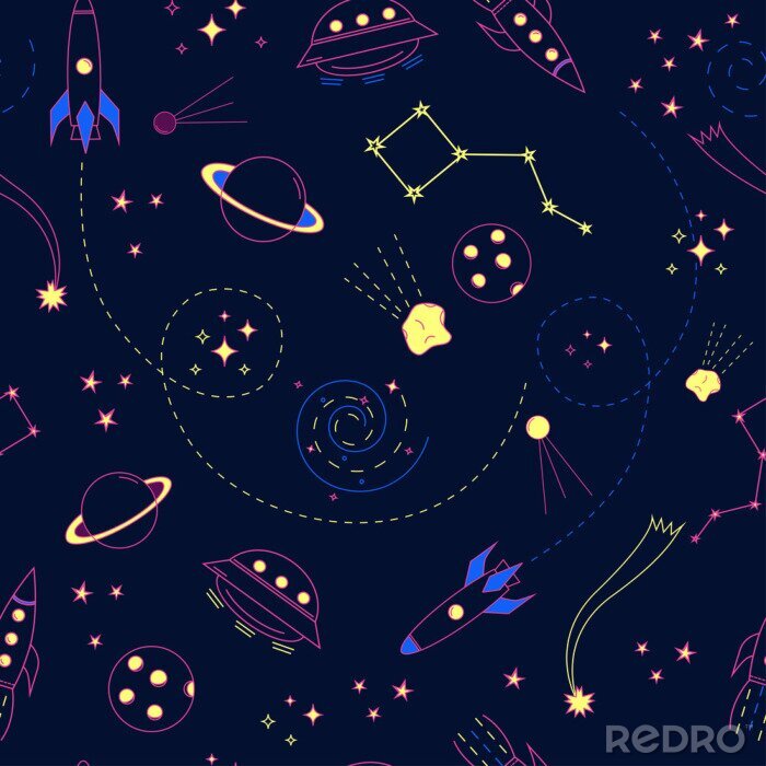 Fotobehang Brtight ruimte naadloos patroon