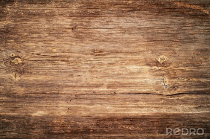 Fotobehang Bruine houten plank met nerf