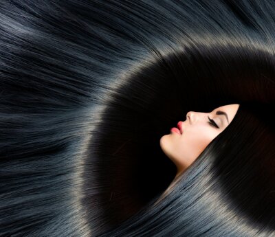 Fotobehang Brunette vrouw met lang haar