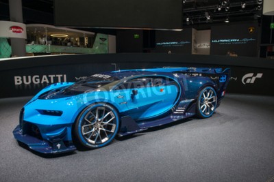 Fotobehang Bugatti Vision Gran Turismo tentoongesteld