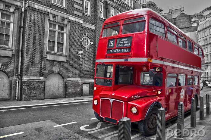Fotobehang Bus rouge typique - Londres (UK)